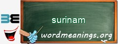 WordMeaning blackboard for surinam